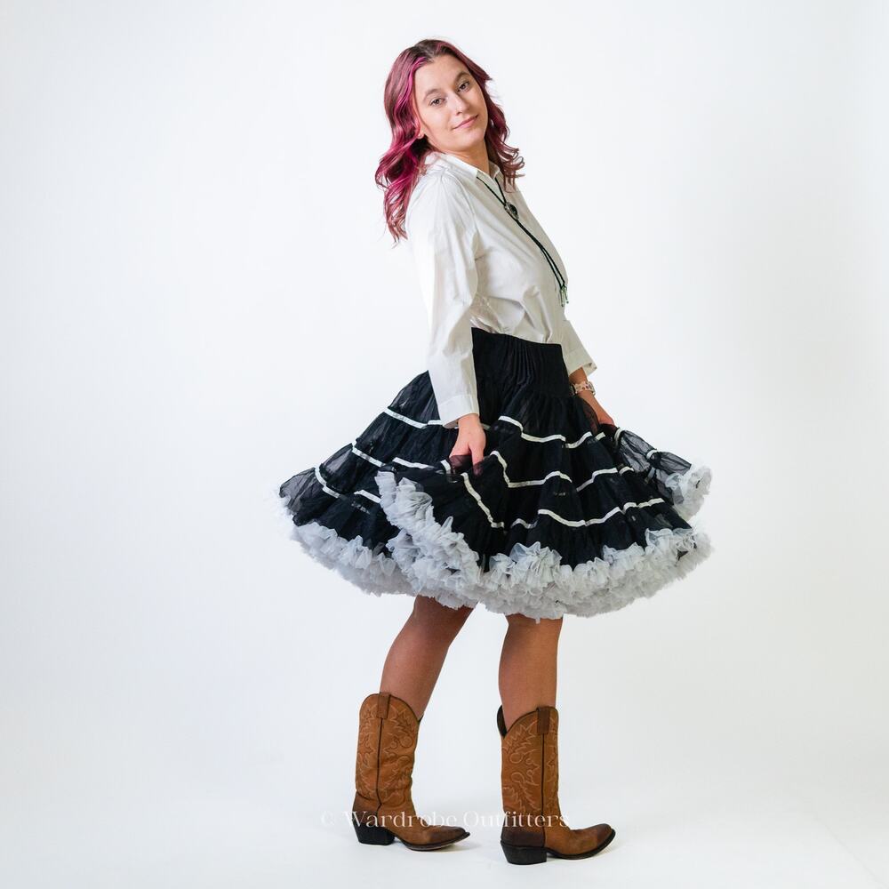 Vintage 70's Western Puffy Tulle Cowgirl Skirt Tutu - Picture 7 of 13